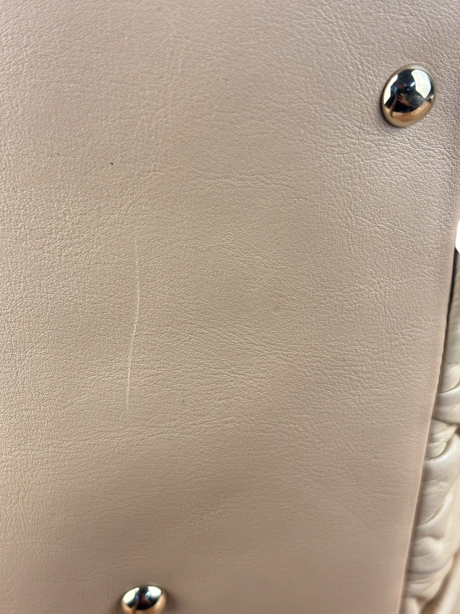 Gucci Vintage Beige Leather Ruched Handle Tote