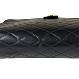 YSL Black Leather Baby Victoire Chain Clutch