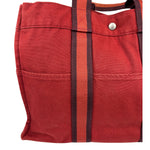Hermes Vintage Red Denim Fourre-Tout Tote