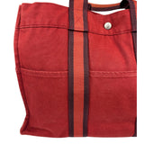 Hermes Vintage Red Denim Fourre-Tout Tote
