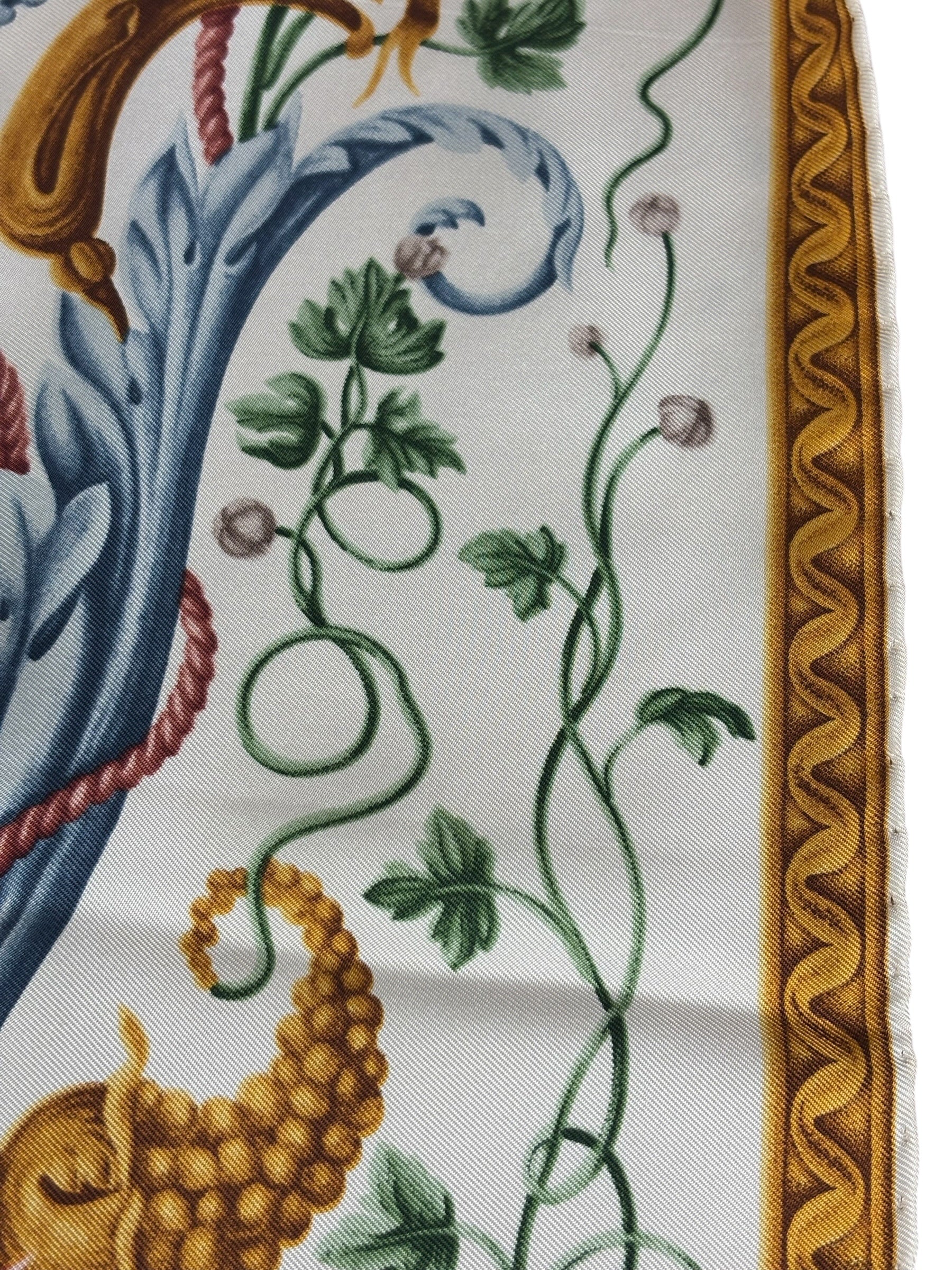 Gucci Vintage Silk Floral Vase Scarf