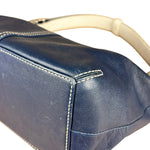 Coach Leather Shoulder Bag Navy/White
