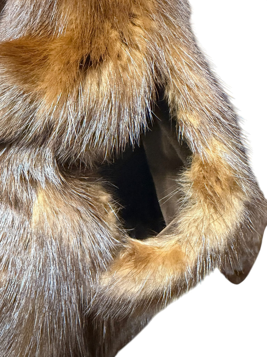 Vintage Light Brown Collared Fur Coat