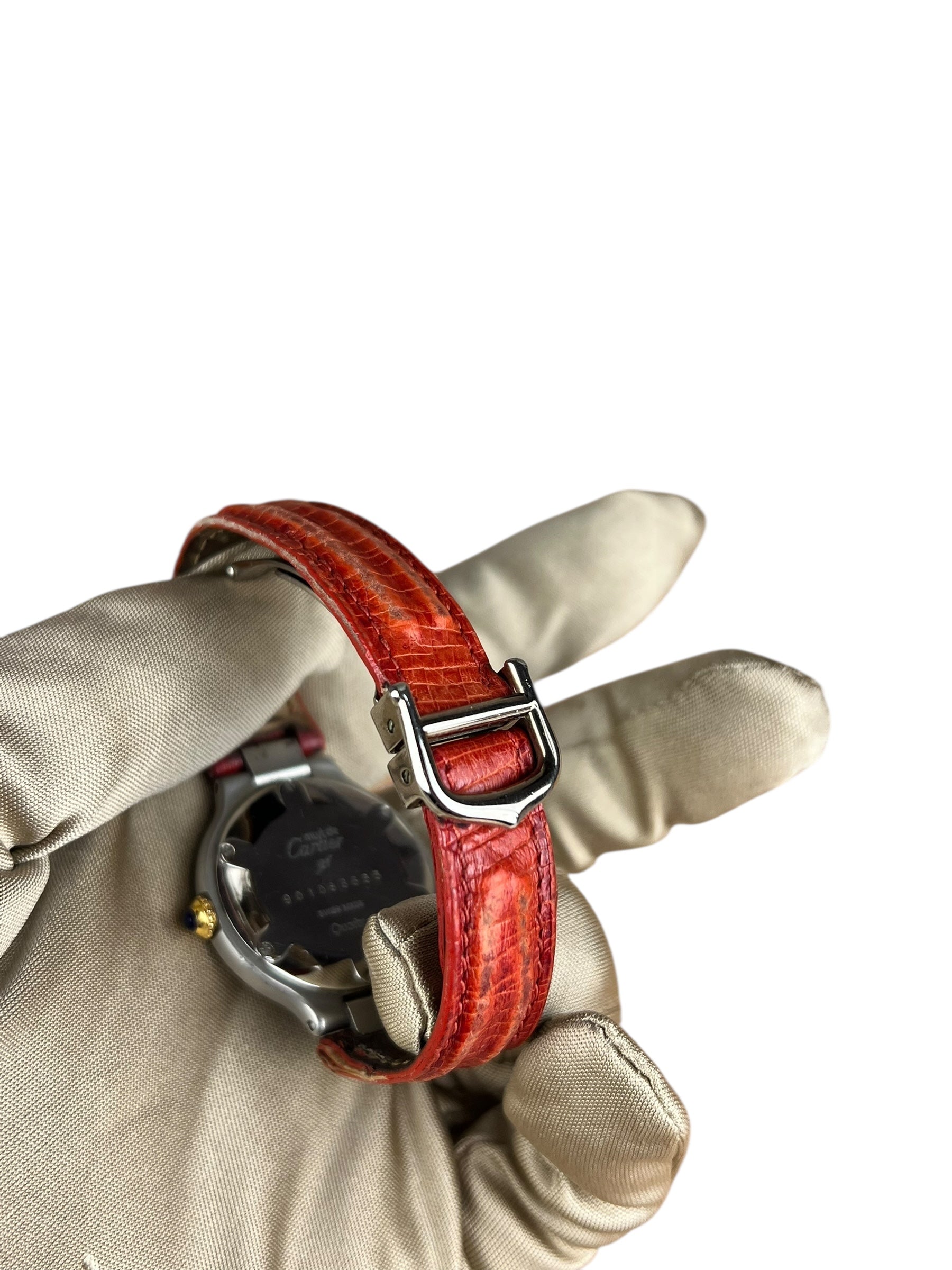 Cartier Must De 21 Red Leather Strap