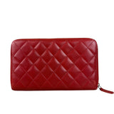 Chanel Red Quilted Leather Long Organizer Wallet 2010