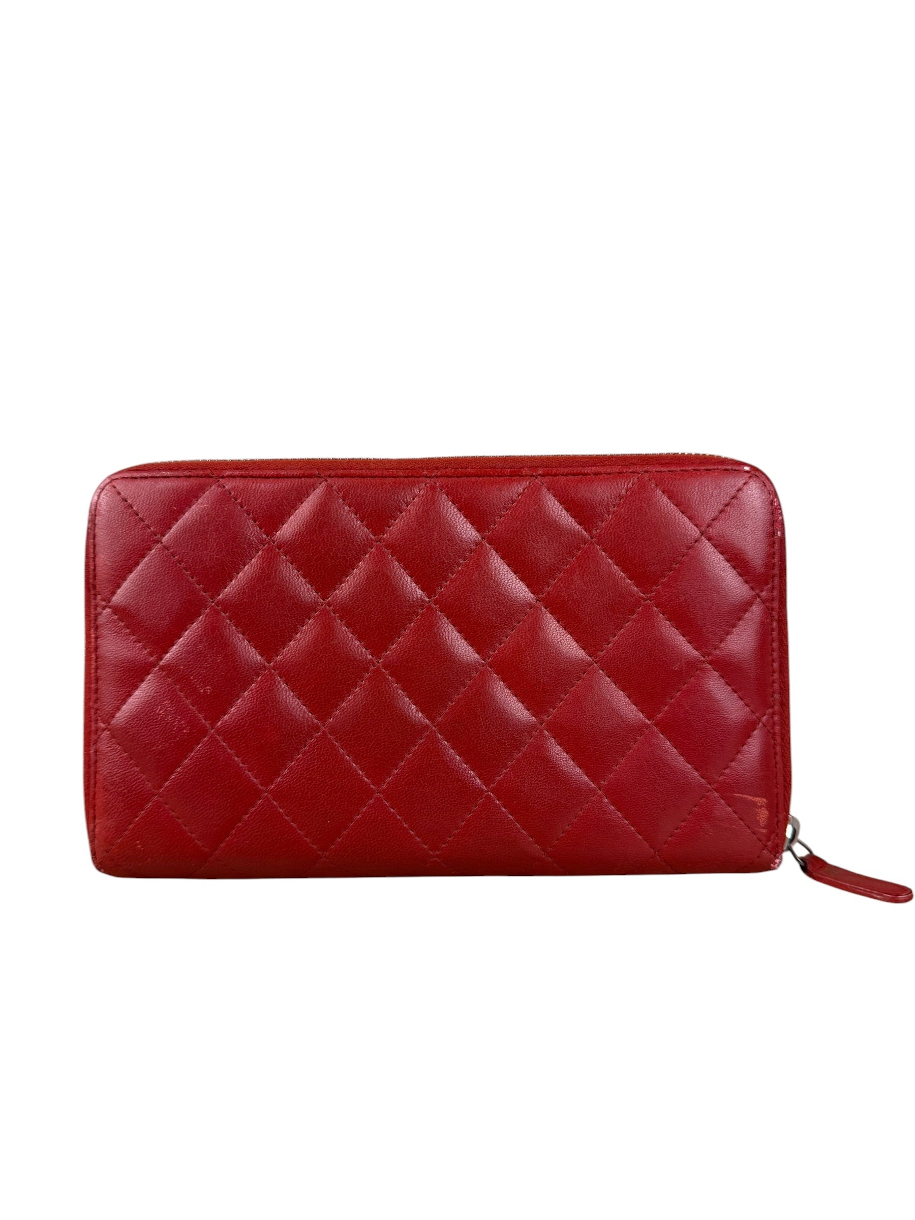 Chanel Red Quilted Leather Long Organizer Wallet 2010