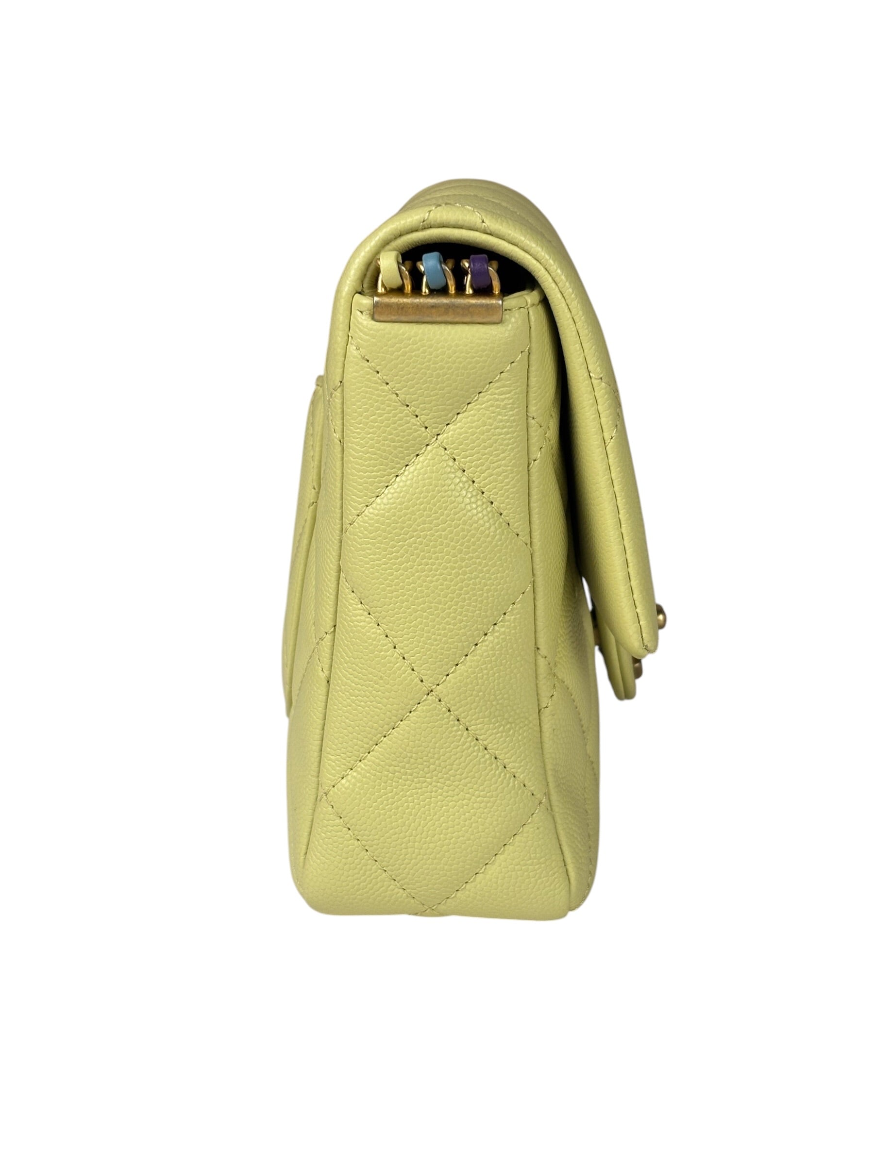 Chanel Yellow Caviar Leather Mini Flap Bag