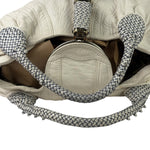 Fendi Vintage White Nappa Leather Spy Shoulder Bag