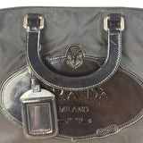 Prada Black Tessuto Nylon Leather Trim Hand Bag