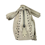 Christian Dior Cream Leather Braided Ethnic Shoulder Bag