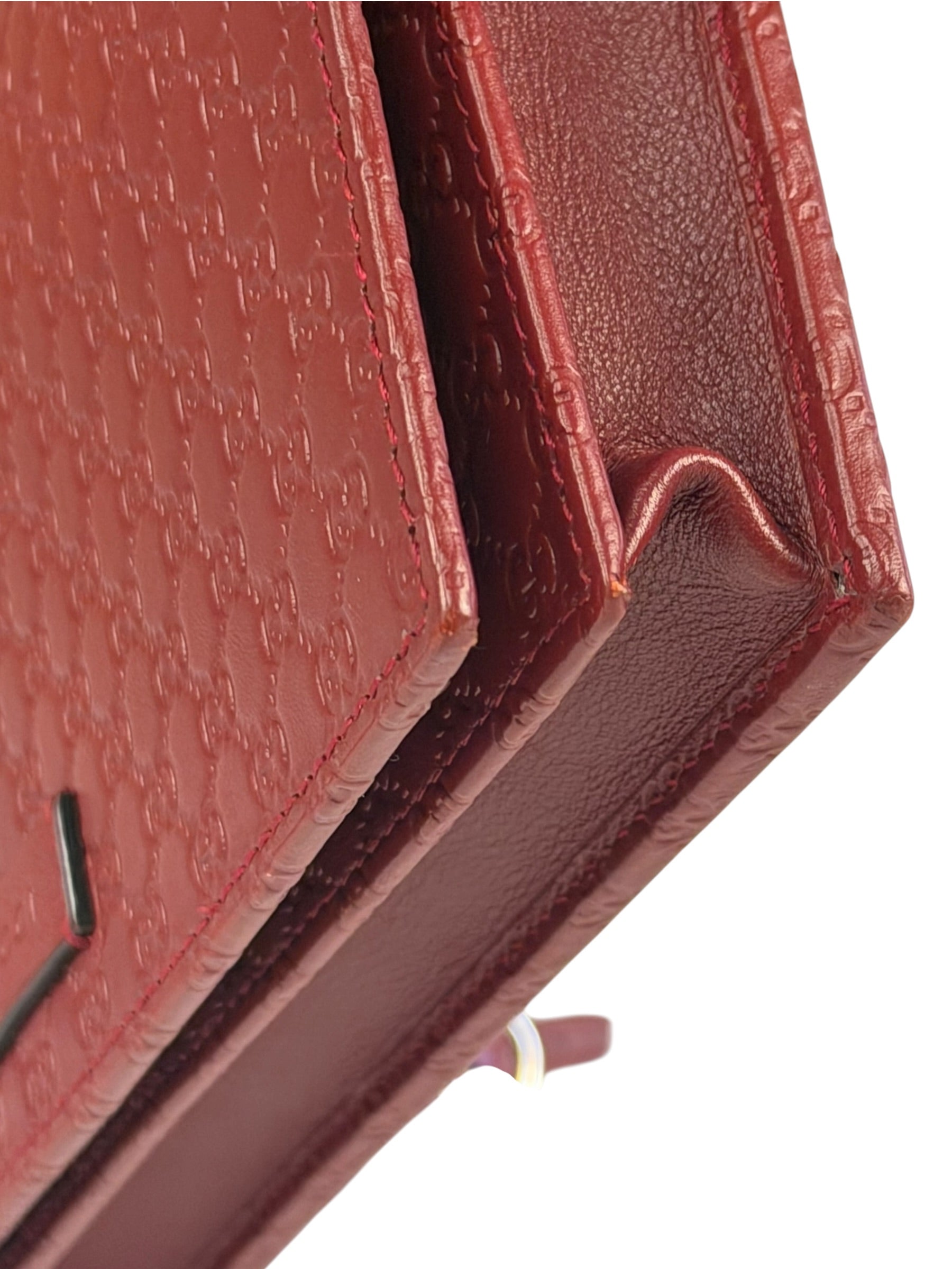 Gucci Red Micro GG Leather Crossbody Wallet