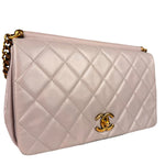 Chanel Light Lilac Calfskin Leather Quilted Flap Chain Bag
