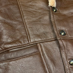 Vintage Leather Fur Lined Long Coat