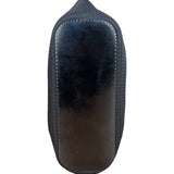 Gucci Vintage Black Ribbed Bamboo Top Handle Bag
