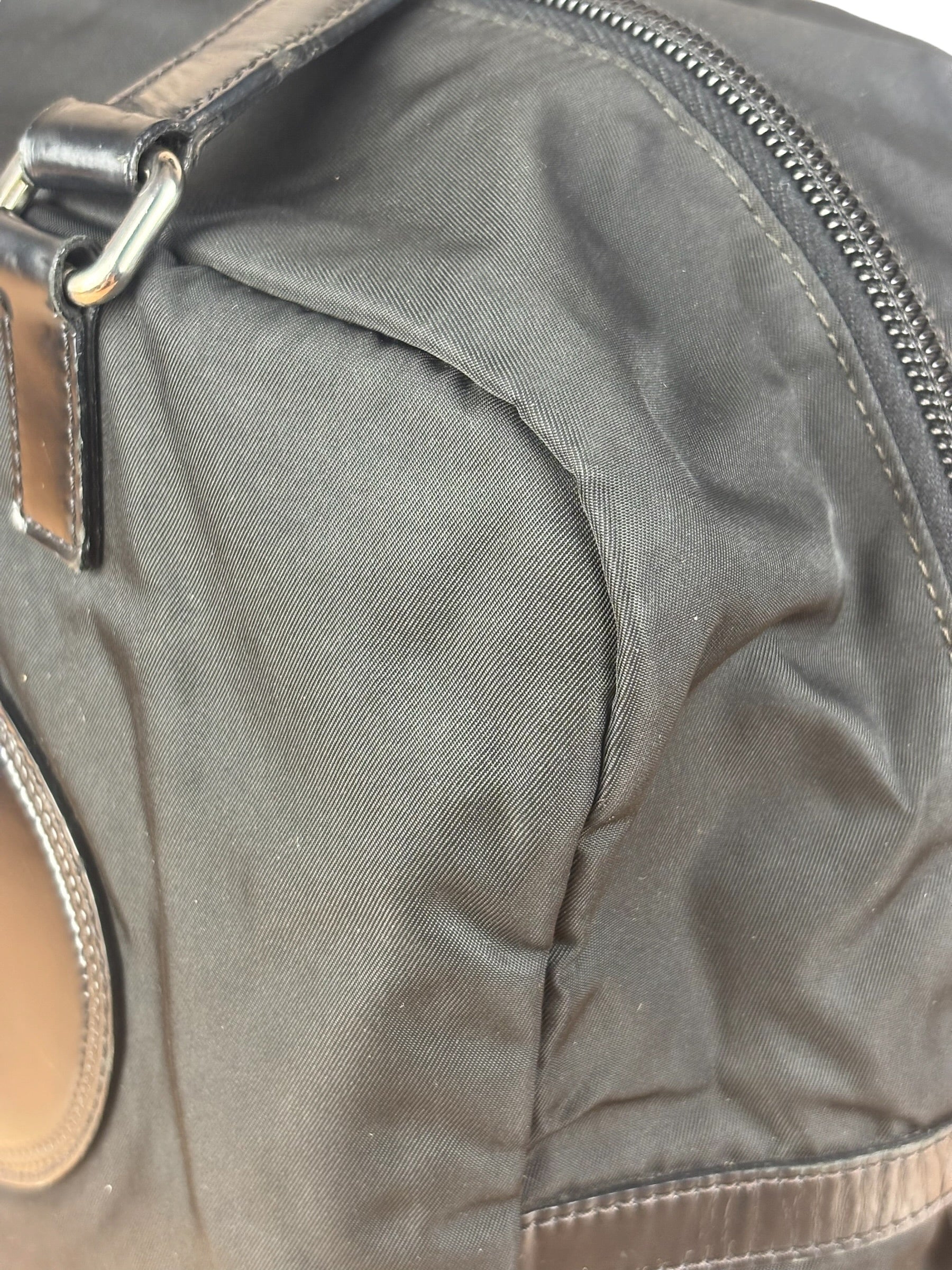 Prada Vintage Black Nylon/Patent Shoulder Bag