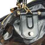 Gucci Black Patent Vintage Dialux Pop Bamboo 2Way Handbag