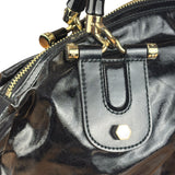 Gucci Black Patent Vintage Dialux Pop Bamboo 2Way Handbag
