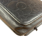 Chanel Black Leather Camellia Embossed Chain Wallet 2012
