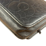 Chanel Black Leather Camellia Embossed Chain Wallet 2012