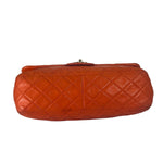 Chanel Orange Quilted Lambskin Flap Bag 2008