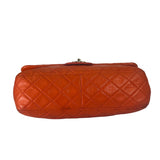 Chanel Orange Quilted Lambskin Flap Bag 2008