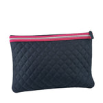 Chanel Navy Quilted Fluo Boy Medium O-Case Clutch