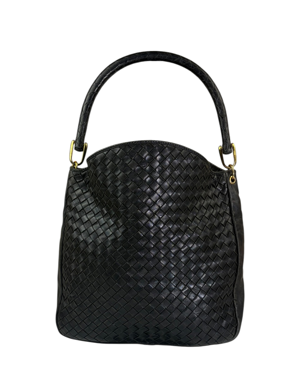 Bottega Veneta Black Intrecciato Hobo Bag