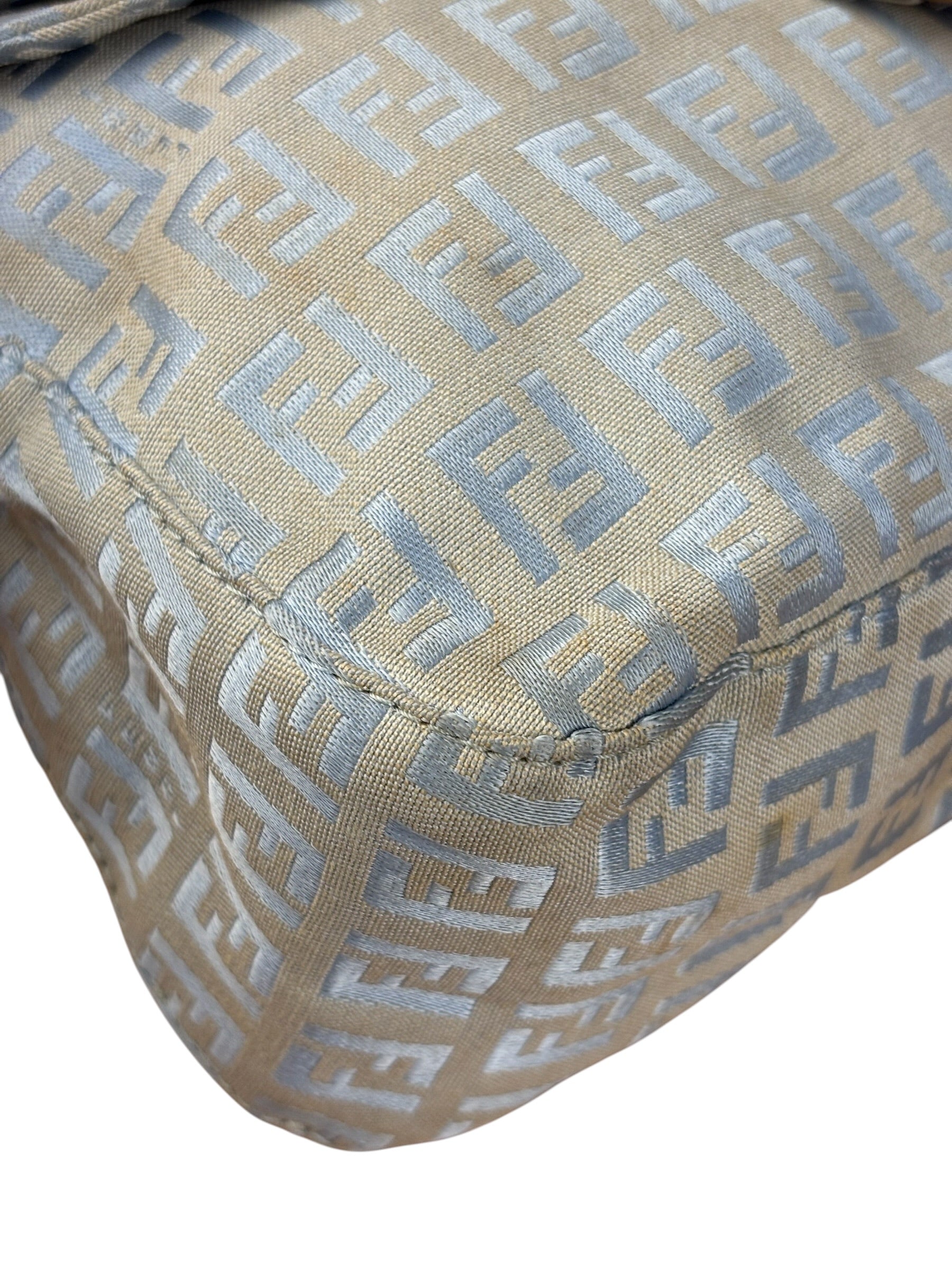Fendi Vintage Blue Zucca Print Baguette