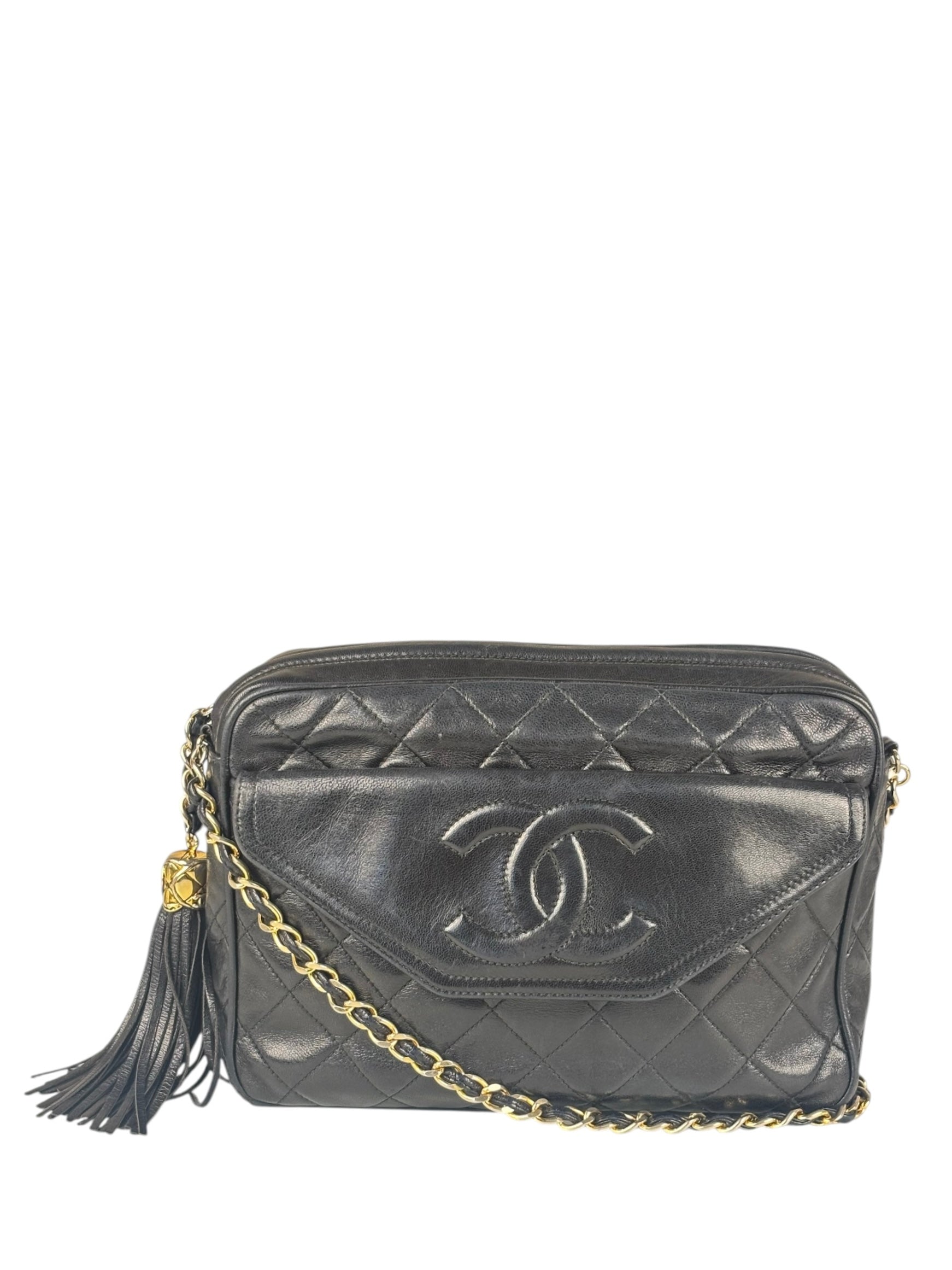 Chanel Black Diamond Stitch Camera Crossbody
