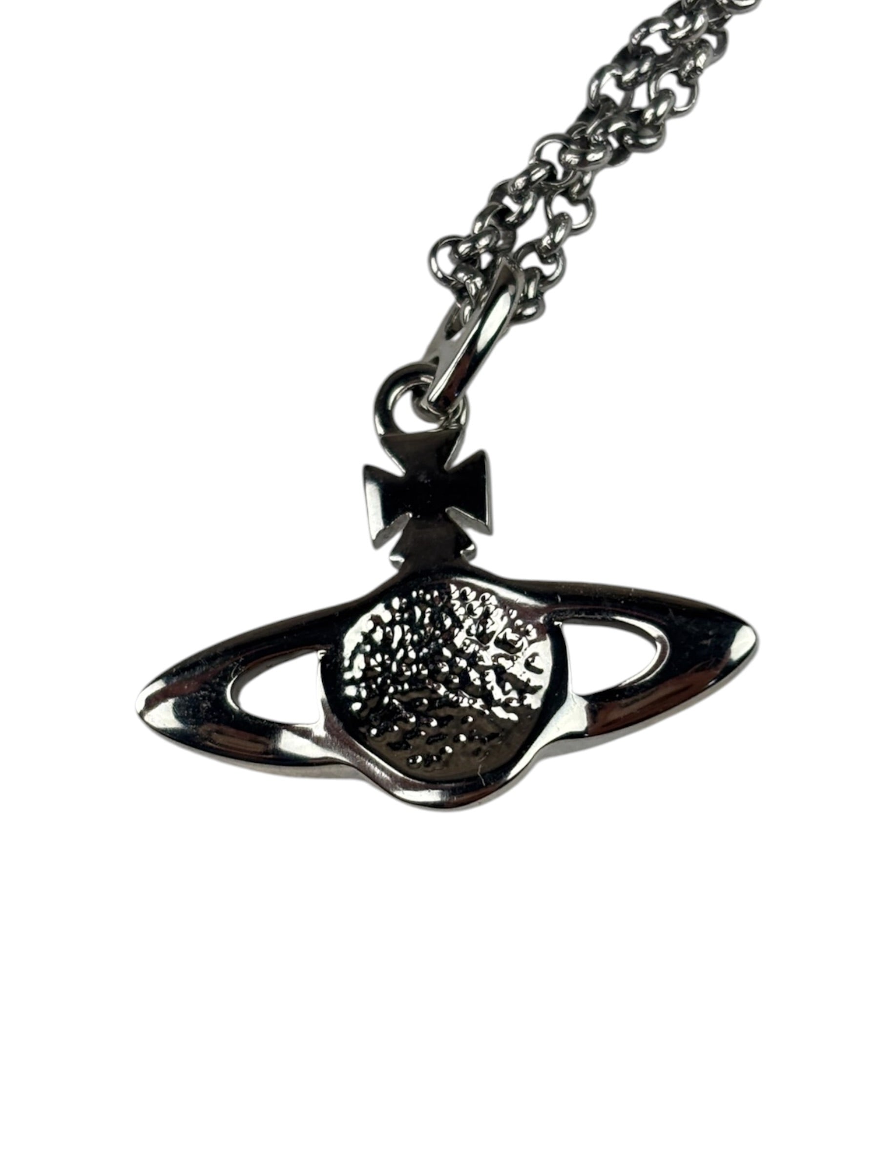 Vivienne Westwood Silver Toned Bas Relief Pendant Necklace