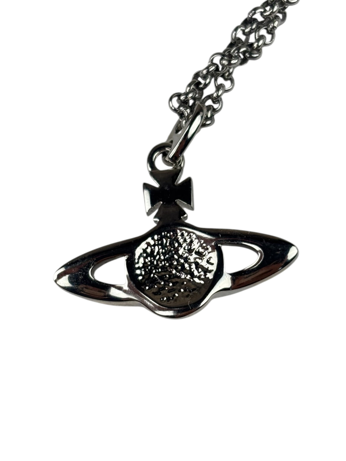 Vivienne Westwood Silver Toned Bas Relief Pendant Necklace