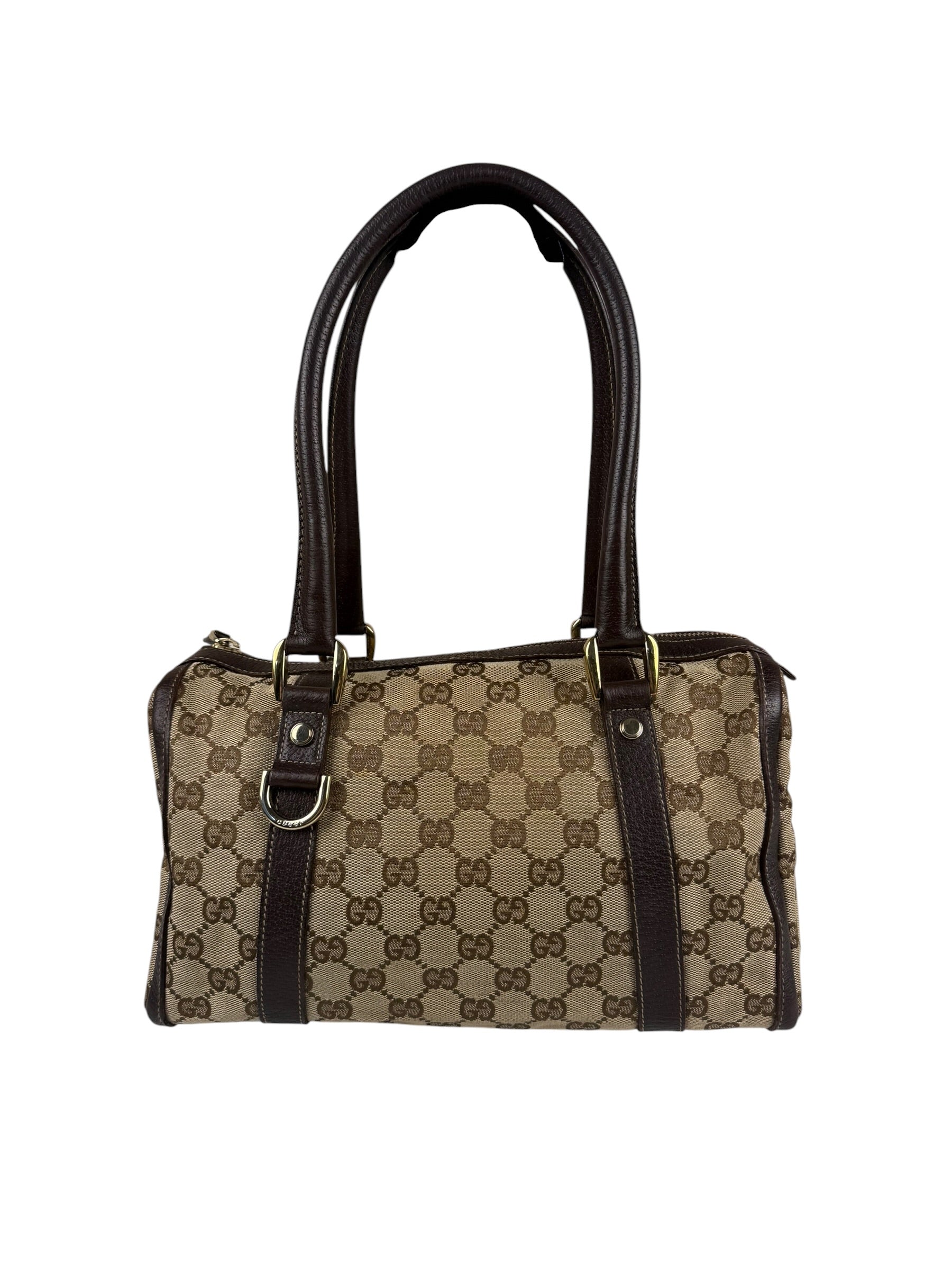 Gucci GG Canvas Top Handle Mini Boston Handbag