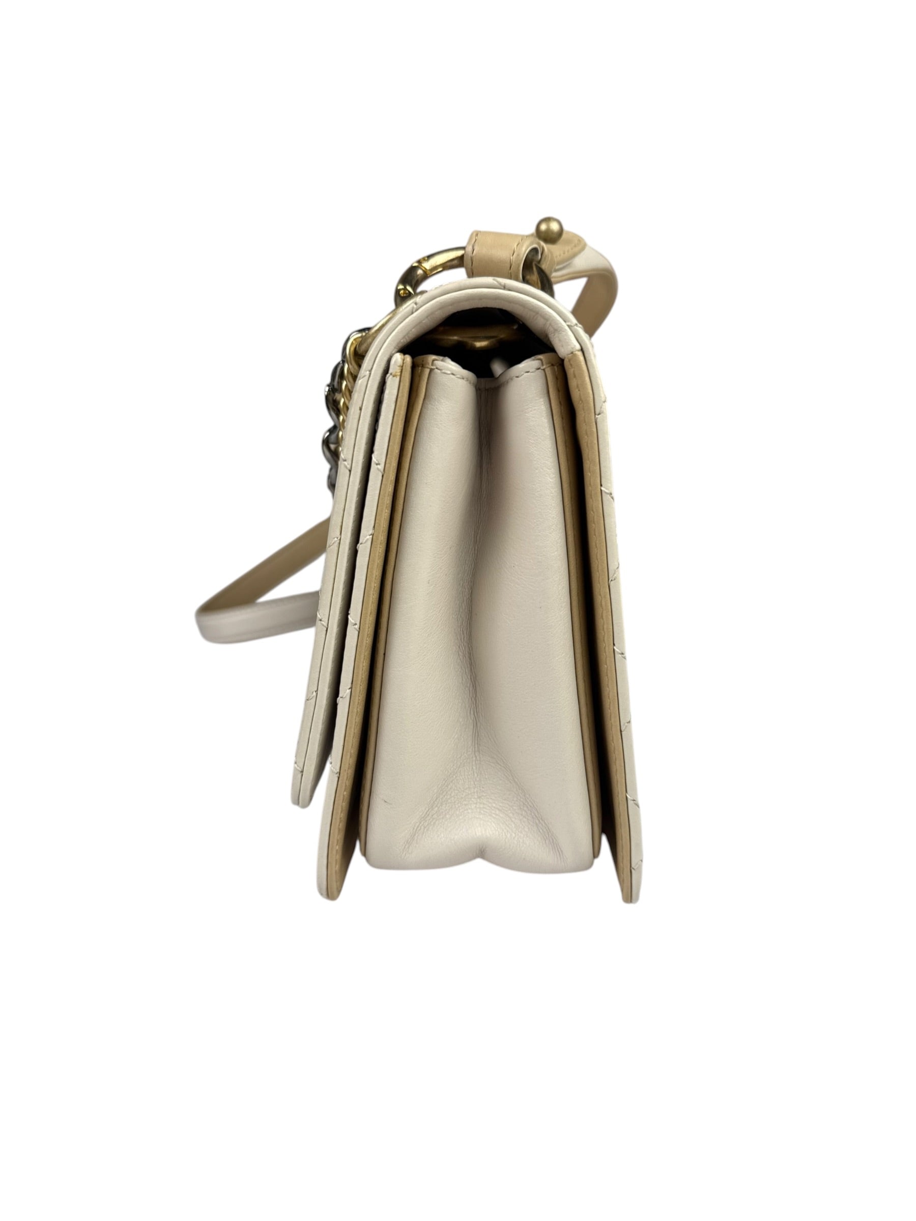 Chanel Cream Quilted Leather Flap Bag 2018