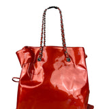 Chanel Red Patent CC Crystal Bon Bon Chain Tote