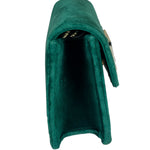 Gucci Green Velvet/Leather Trim Square G Broadway Shoulder Bag