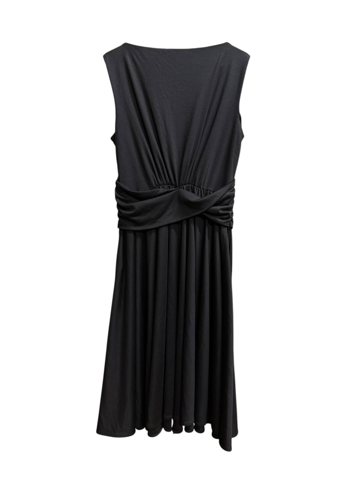 Vintage Salvatore Ferragamo Black Wool Blend Mid Length Dress