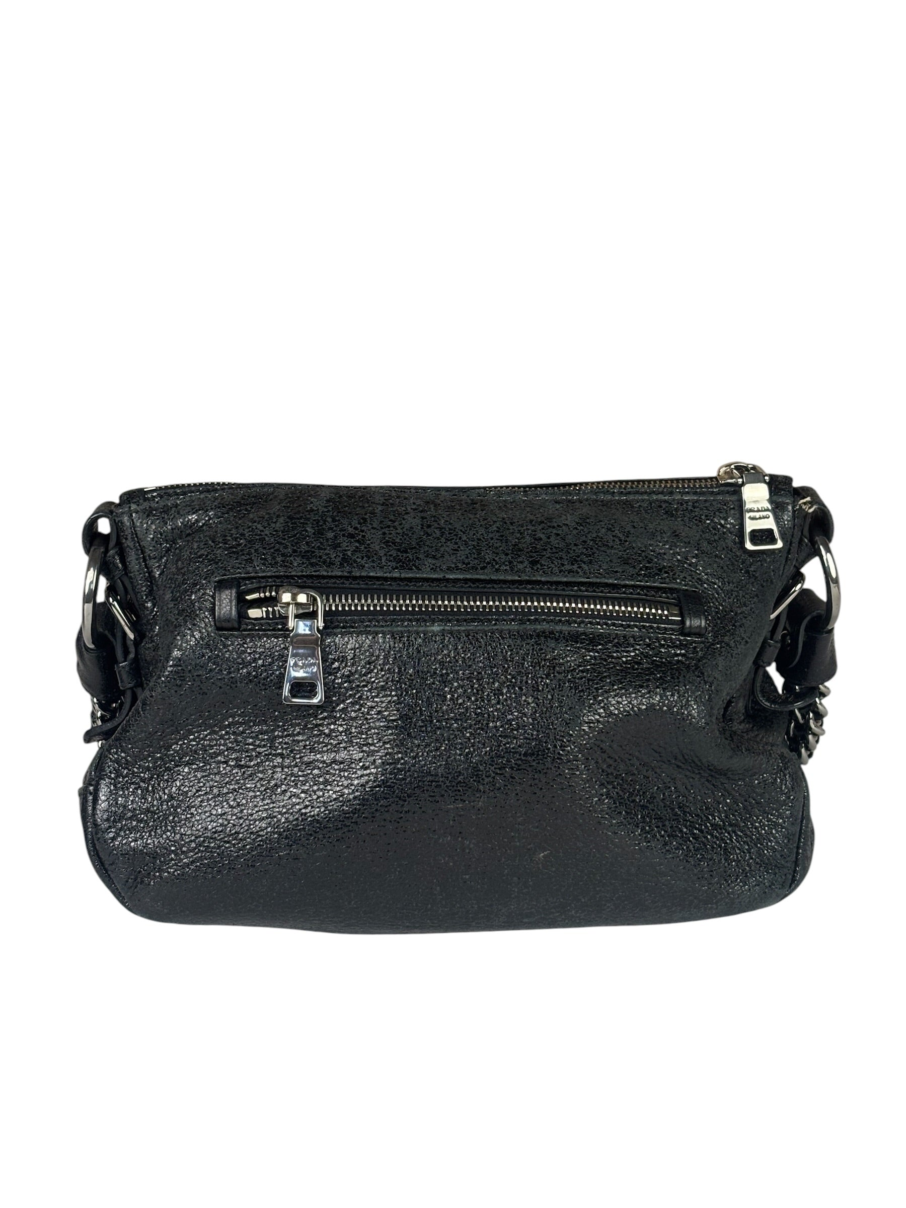 Prada Black Leather Shoulder Bag