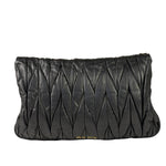 Miu Miu Black Leather Matelasse Shoulder Bag