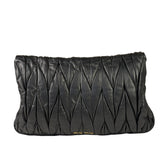 Miu Miu Black Leather Matelasse Shoulder Bag