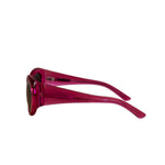 Balenciaga Shiny Transparent Fuchsia Round cat-Eye Sunglasses