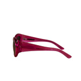 Balenciaga Shiny Transparent Fuchsia Round cat-Eye Sunglasses