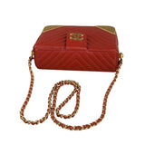 Chanel Red Quilted Leather Rock The Corner Minaudiere Shoulder Bag 2018