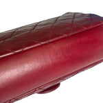 Chanel Red Quilted Calfskin Glazed Medium Duo Flap Bag 2012