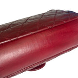 Chanel Red Quilted Calfskin Glazed Medium Duo Flap Bag 2012