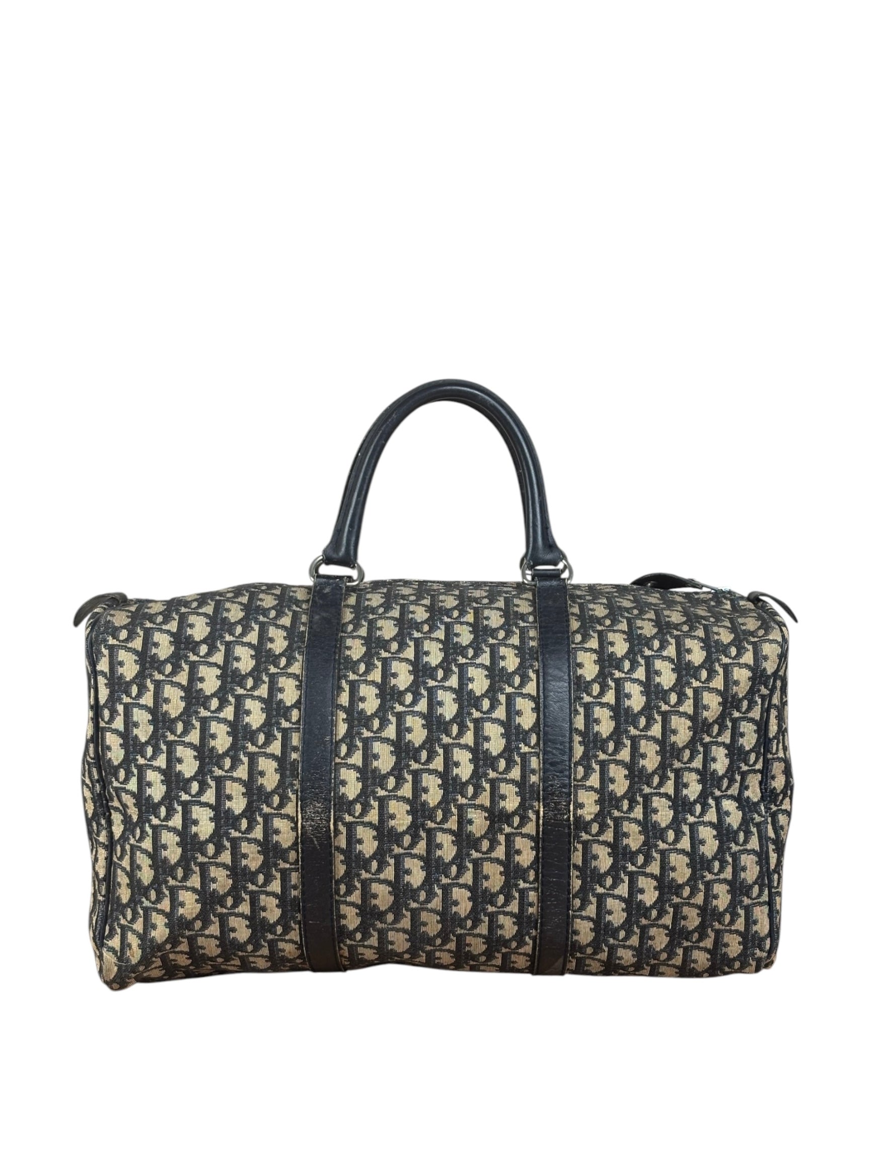 Christian Dior Vintage Navy Blue Trotter Boston Bag