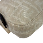 Fendi Vintage FF Ivory Canvas Baguette Shoulder Bag