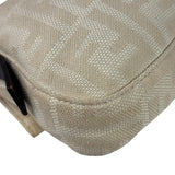 Fendi Vintage FF Ivory Canvas Baguette Shoulder Bag