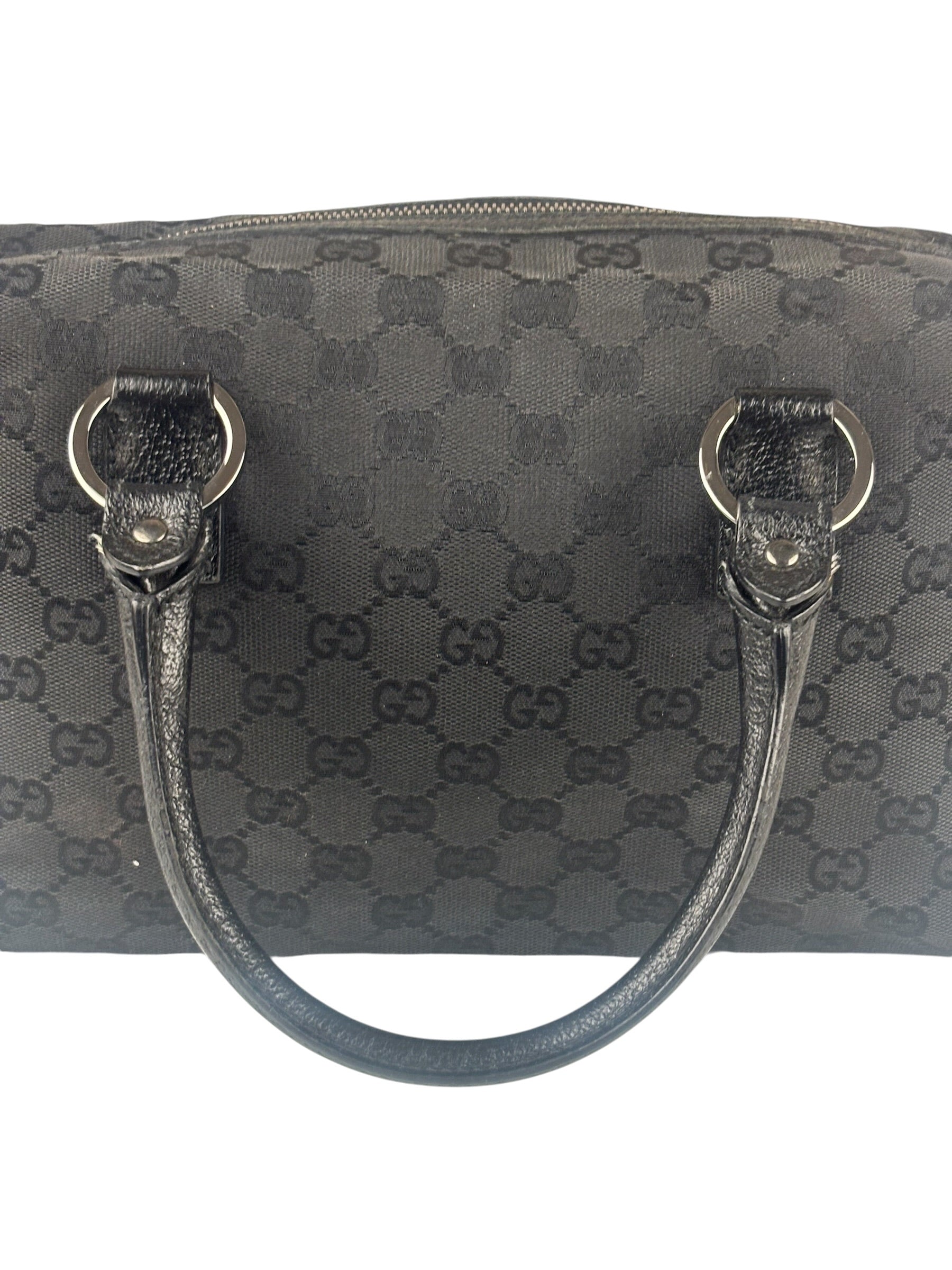 Gucci Black GG Canvas Monogram Hand Bag