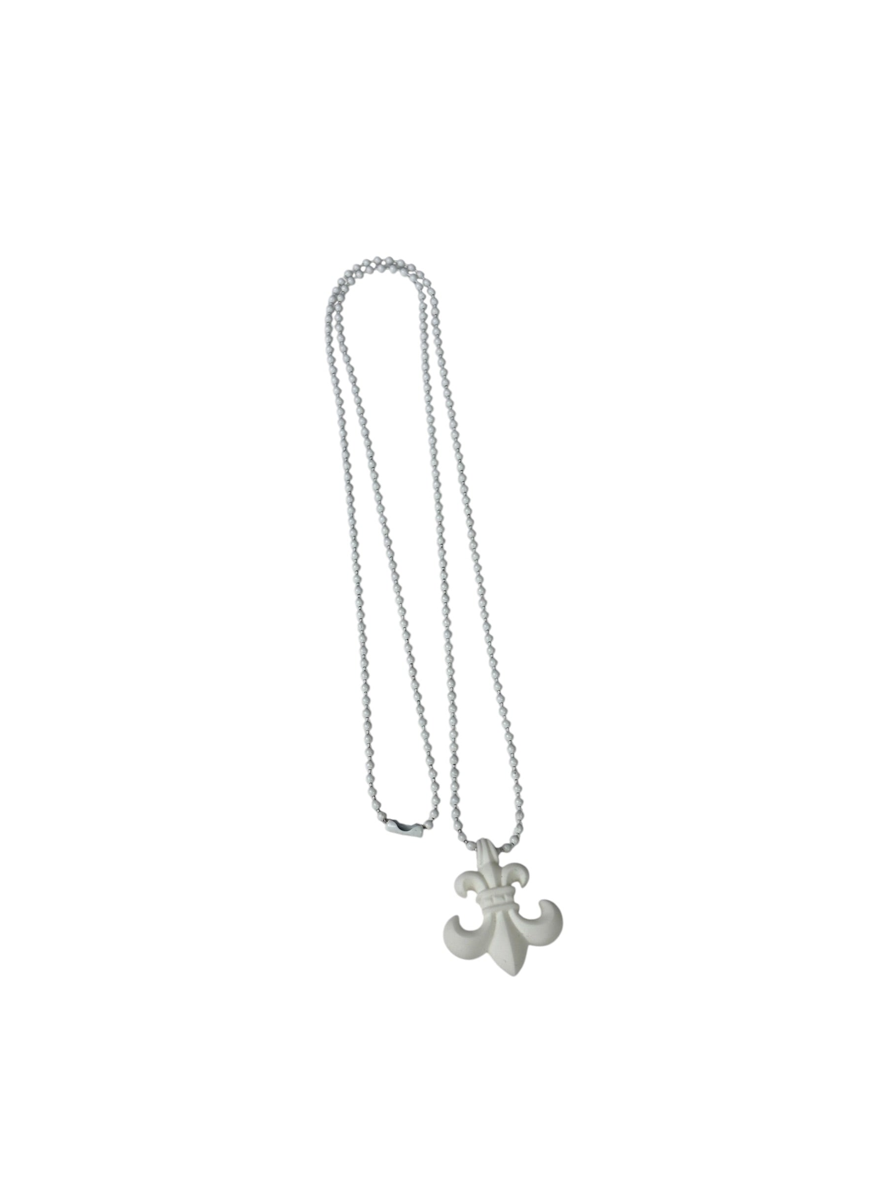 Chrome Hearts White Silichrome Ball Chain Necklace