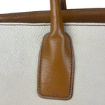 Miu Miu Beige/Brown Bicolor Leather Madras Handbag